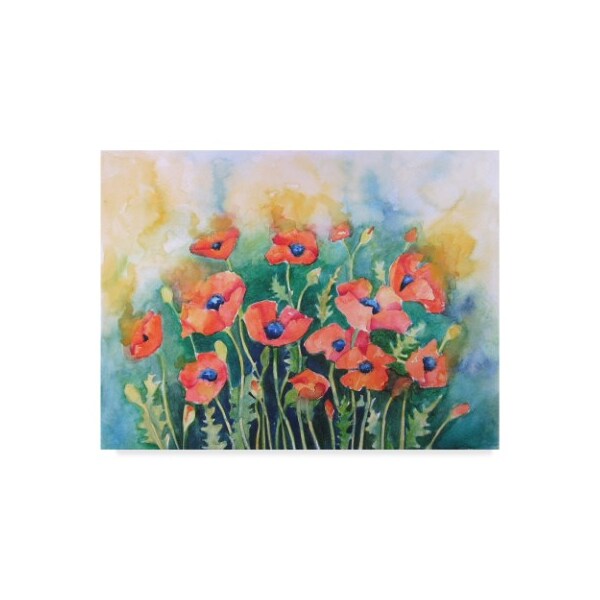 Trademark Fine Art Angie Livingstone 'Dancing Poppies' Canvas Art, 18x24 - ALI38019-C1824GG