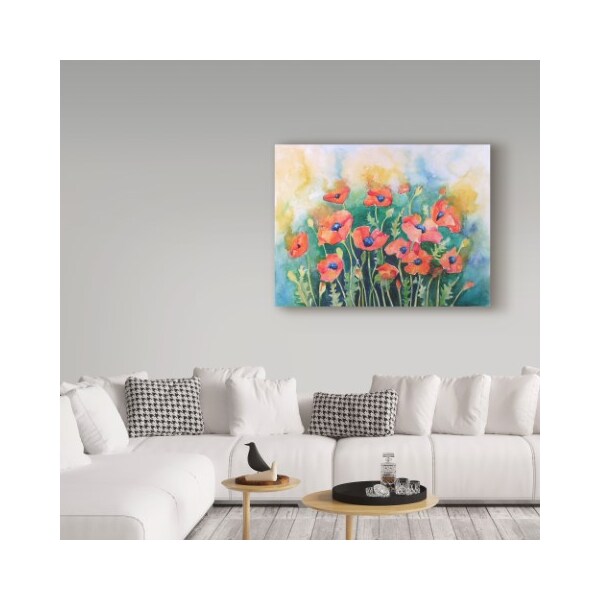 Trademark Fine Art Angie Livingstone 'Dancing Poppies' Canvas Art, 18x24 - ALI38019-C1824GG