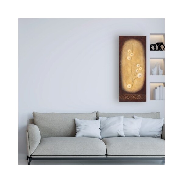 Trademark Fine Art Pablo Esteban 'Small White Flowers In Circle' Canvas Art, 20x47 - ALI46177-C2047GG