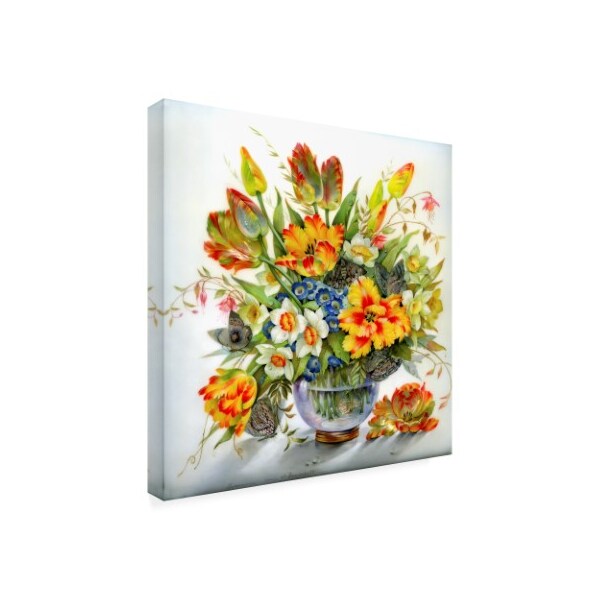 Trademark Fine Art Tania Fedorova 'Red And Yellow Floral Vase' Canvas Art, 24x24 - ALI45990-C2424GG