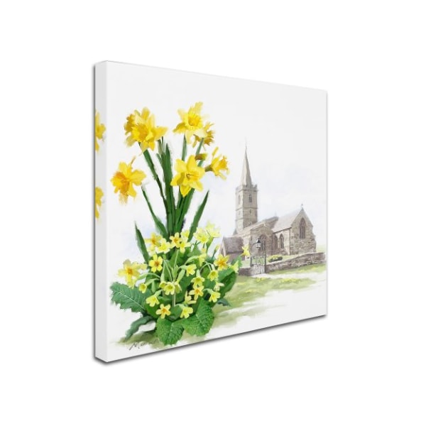 Trademark Fine Art The Macneil Studio 'Daffodils And Church' Canvas Art, 24x24 - ALI8627-C2424GG