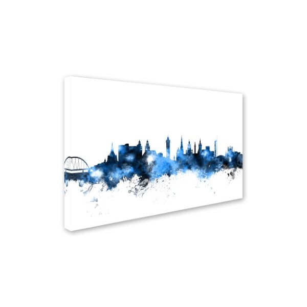 Trademark Fine Art Michael Tompsett 'Glasgow Scotland Skyline White' Canvas Art, 12x19 - MT1157-C1219GG