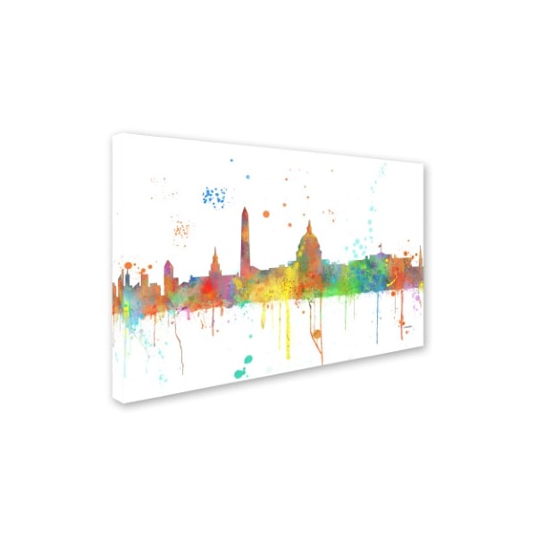 Trademark Fine Art Marlene Watson 'Washington DC Skyline Mclr-1' Canvas Art, 12x19 - MW0269-C1219GG