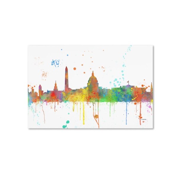 Trademark Fine Art Marlene Watson 'Washington DC Skyline Mclr-1' Canvas Art, 12x19 - MW0269-C1219GG