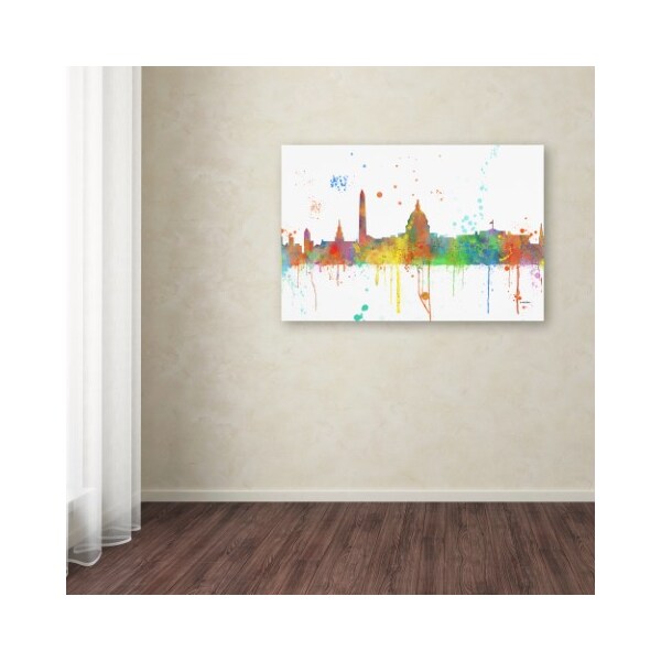 Trademark Fine Art Marlene Watson 'Washington DC Skyline Mclr-1' Canvas Art, 12x19 - MW0269-C1219GG