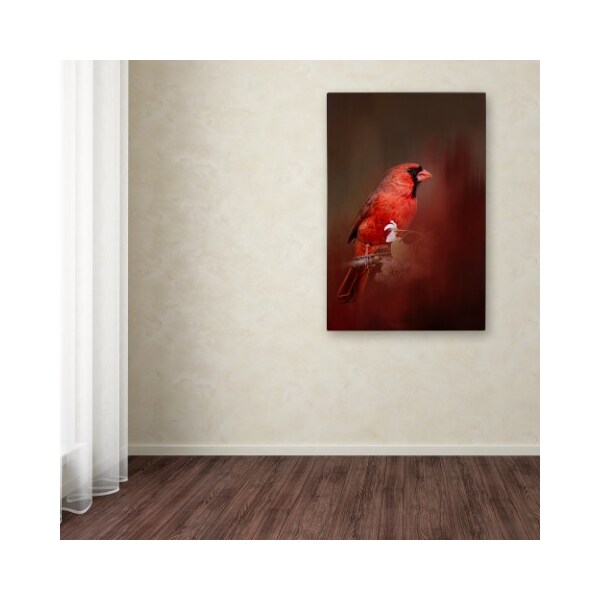 Trademark Fine Art Jai Johnson 'Cardinal In Antique Red' Canvas Art, 12x19 - ALI14384-C1219GG