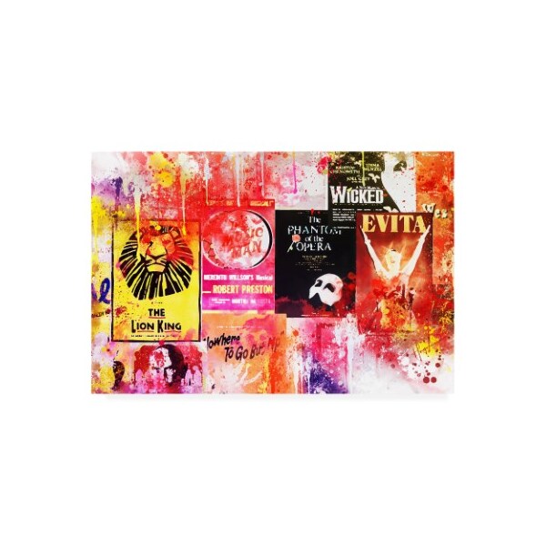 Trademark Fine Art Philippe Hugonnard 'NYC Watercolor Collection - Broadway Shows' Canvas Art, 12x19 - PH01724-C1219GG