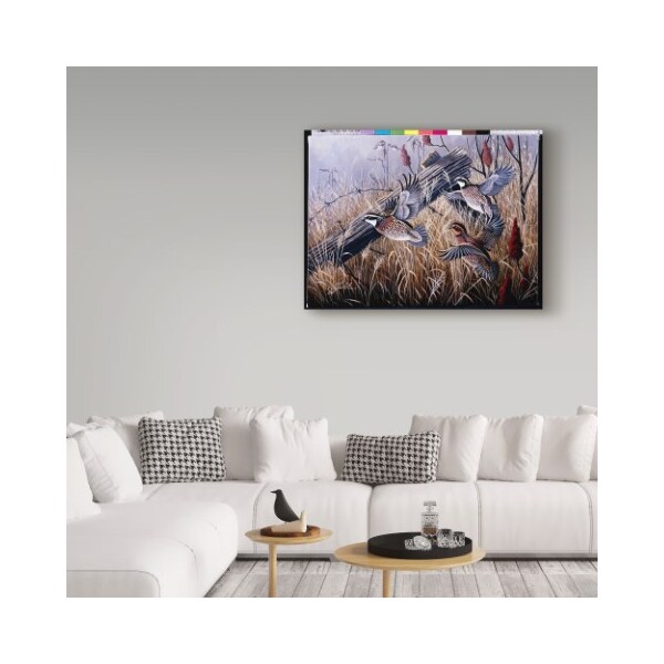 Trademark Fine Art Wilhelm Goebel 'Corner Post Covey Bobwhite' Canvas Art, 18x24 - ALI33765-C1824GG
