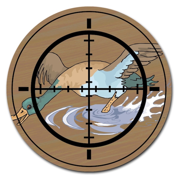 Signmission Duck Hunter Circle Vinyl Laminated Decal - D-24-CIR-DUCK HUNTER