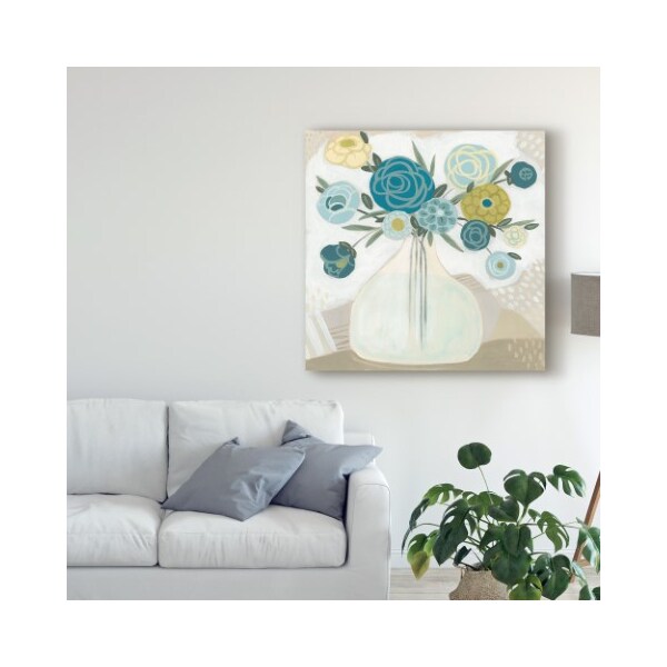 Trademark Fine Art June Erica Vess 'Blue Bohemian Bouquet Ii' Canvas Art, 14x14 - WAG08966-C1414GG