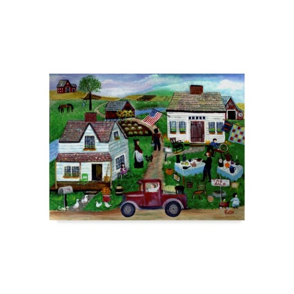 Trademark Fine Art Cheryl Bartley 'Country Folk Art Tag Sale' Canvas Art, 35x47 - ALI40906-C3547GG
