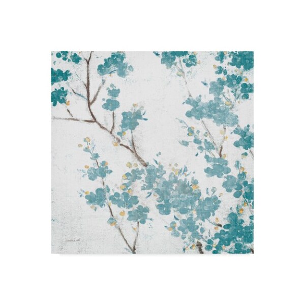 Trademark Fine Art Danhui Nai 'Teal Cherry Blossoms II' Canvas Art, 14x14 - WAP02449-C1414GG