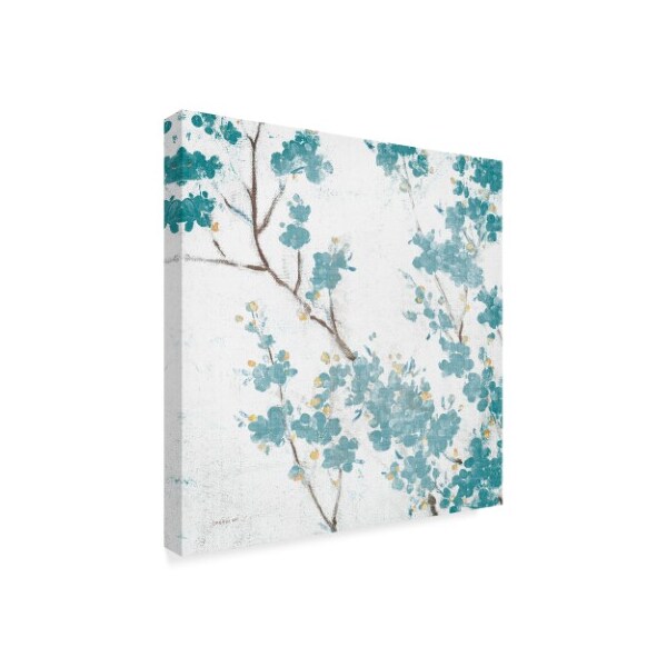 Trademark Fine Art Danhui Nai 'Teal Cherry Blossoms II' Canvas Art, 14x14 - WAP02449-C1414GG