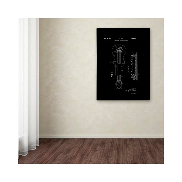 Trademark Fine Art Claire Doherty 'Gibson Electric Guitar Patent Black' Canvas Art, 18x24 - CDO0182-C1824GG