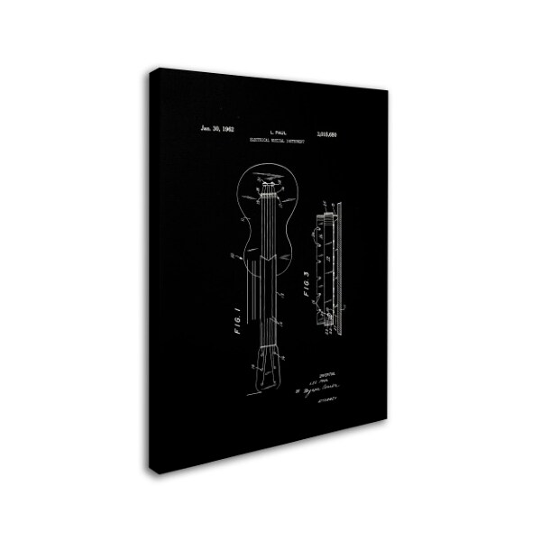 Trademark Fine Art Claire Doherty 'Gibson Electric Guitar Patent Black' Canvas Art, 18x24 - CDO0182-C1824GG