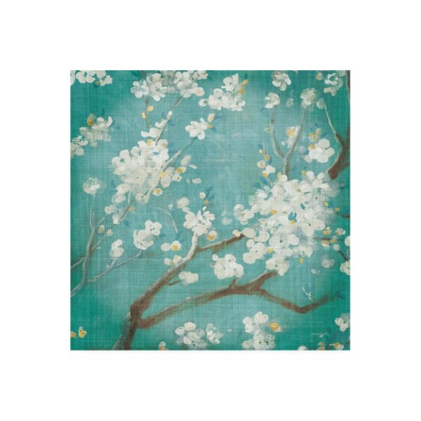 Trademark Fine Art Danhui Nai 'White Cherry Blossoms I Aged No Bird' Canvas Art, 14x14 - WAP10684-C1414GG