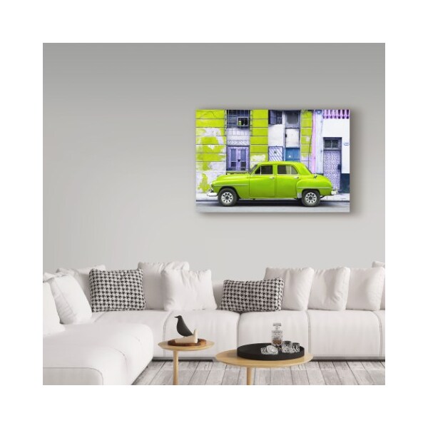 Trademark Fine Art Philippe Hugonnard 'Lime Green Classic American Car 1' Canvas Art, 16x24 - PH00590-C1624GG