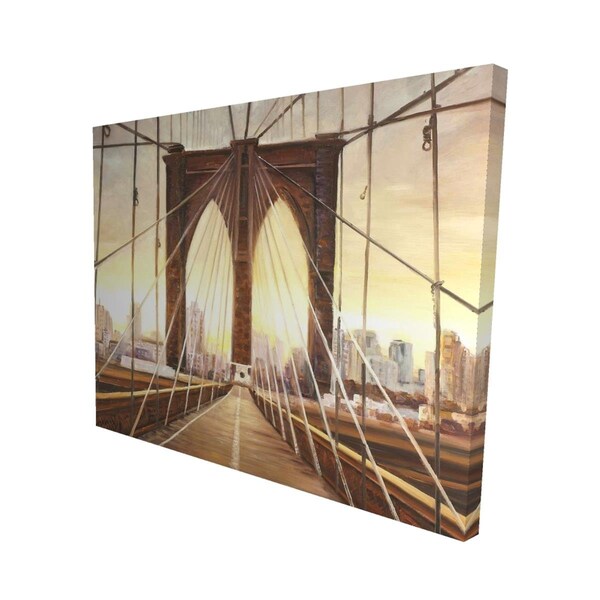 Begin Home Decor 16 x 20 in. Sunset on the Brooklyn Bridge-Print on Canvas - 2080-1620-CI346