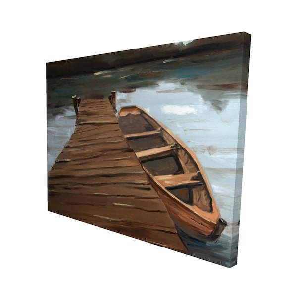 Fondo 16 x 20 in. Lake, Dock & Boat-Print on Canvas - FO2793079