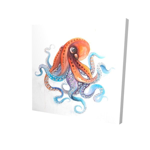 Fondo 16 x 16 in. Funny Colorful Octopus-Print on Canvas - FO2789474