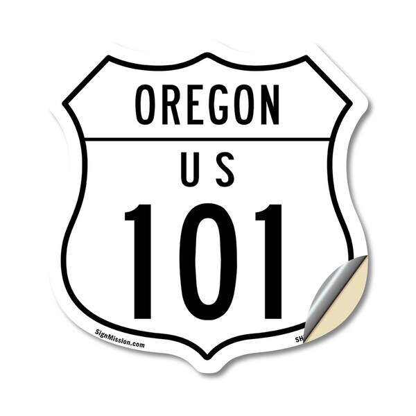 Signmission Oregon Route Marker Shield Sign Us 101, 18 Inch X 18 Inch, Vinyl Decal - SHI-D-18-427