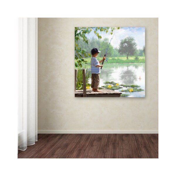Trademark Fine Art The Macneil Studio 'Boy Fishing' Canvas Art, 35x35 - ALI09697-C3535GG