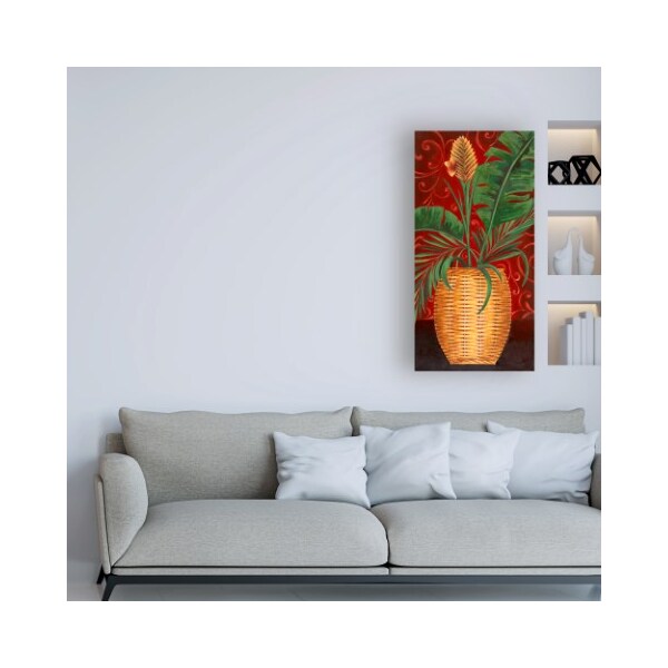 Trademark Fine Art Pablo Esteban 'Tropical Plant In Wicker' Canvas Art, 16x32 - ALI46271-C1632GG