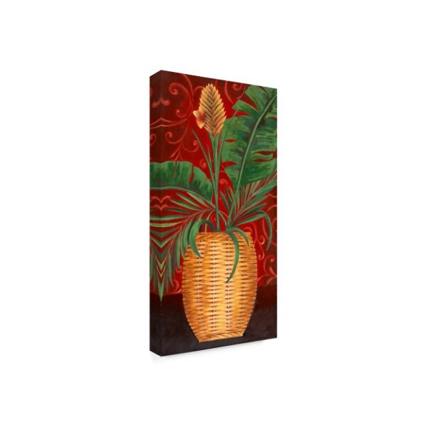 Trademark Fine Art Pablo Esteban 'Tropical Plant In Wicker' Canvas Art, 16x32 - ALI46271-C1632GG