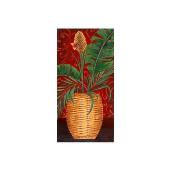 Trademark Fine Art Pablo Esteban 'Tropical Plant In Wicker' Canvas Art, 16x32 - ALI46271-C1632GG