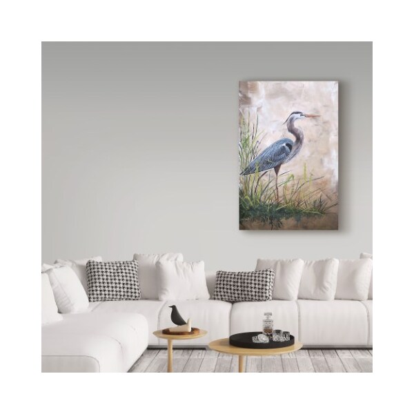 Trademark Fine Art Jean Plout 'Heron In The Reeds' Canvas Art, 12x19 - ALI30075-C1219GG