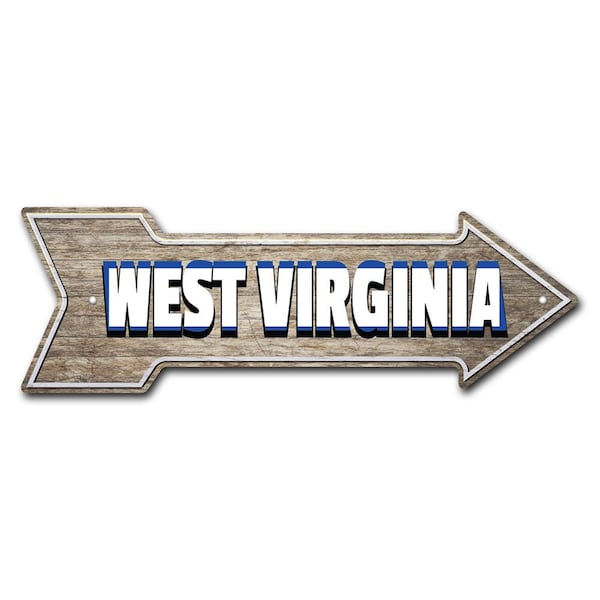 Signmission West Virginia Arrow Sign Funny Home Decor 24in Wide - P-ARROW8-999547