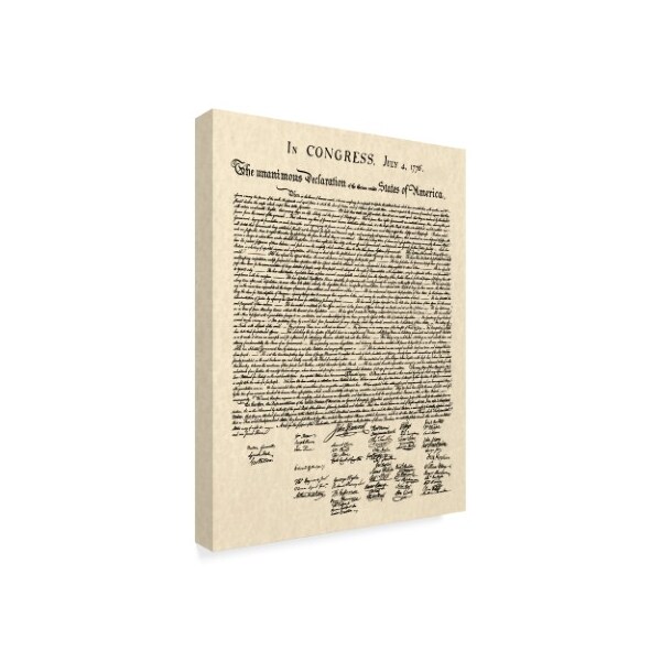 Trademark Fine Art Founding Fathers 'Declaration Of Independence' Canvas Art, 35x47 - WAG00417-C3547GG