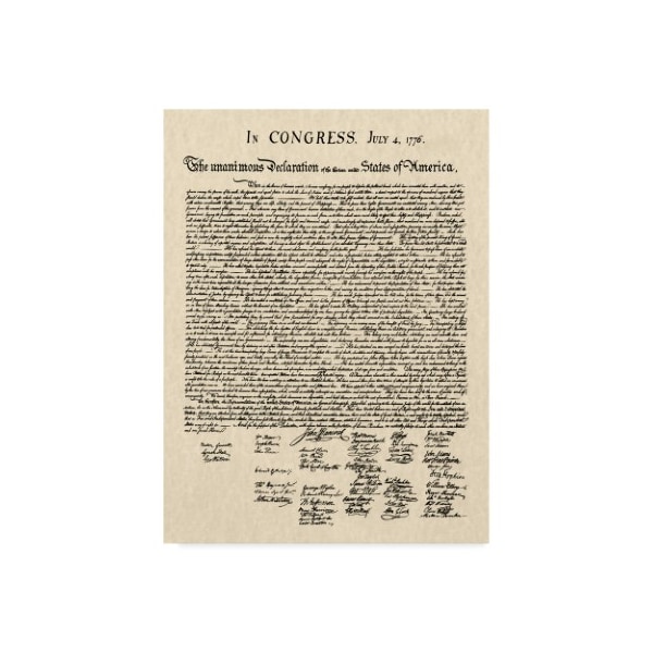 Trademark Fine Art Founding Fathers 'Declaration Of Independence' Canvas Art, 35x47 - WAG00417-C3547GG