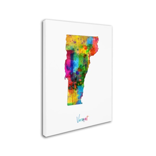 Trademark Fine Art Michael Tompsett 'Vermont Map' Canvas Art, 24x32 - MT0716-C2432GG