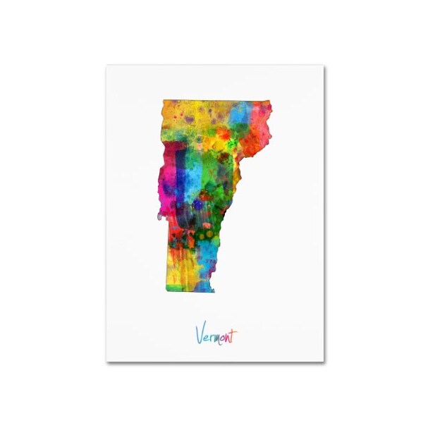 Trademark Fine Art Michael Tompsett 'Vermont Map' Canvas Art, 24x32 - MT0716-C2432GG