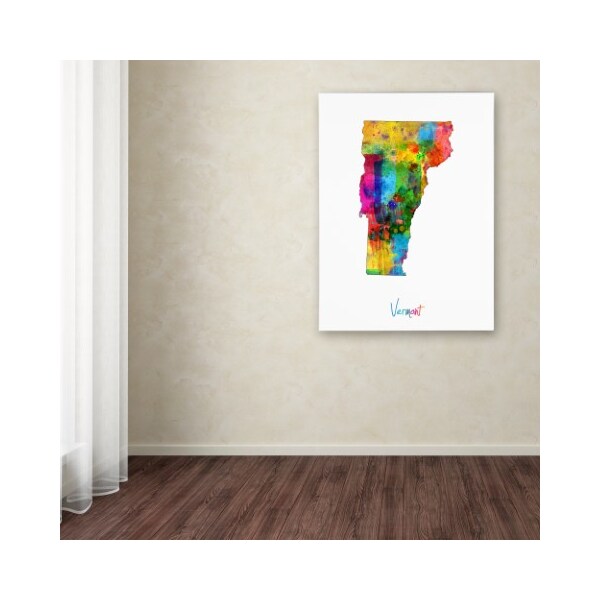 Trademark Fine Art Michael Tompsett 'Vermont Map' Canvas Art, 24x32 - MT0716-C2432GG