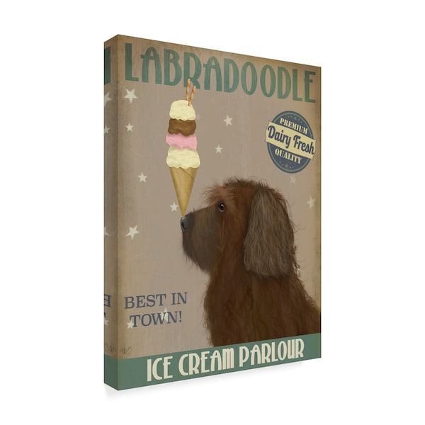 Trademark Fine Art Fab Funky 'Labradoodle, Brown, Ice Cream' Canvas Art, 14x19 - WAG00606-C1419GG