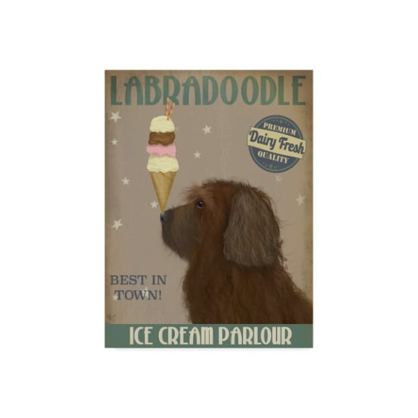 Trademark Fine Art Fab Funky 'Labradoodle, Brown, Ice Cream' Canvas Art, 14x19 - WAG00606-C1419GG