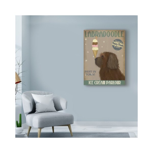 Trademark Fine Art Fab Funky 'Labradoodle, Brown, Ice Cream' Canvas Art, 14x19 - WAG00606-C1419GG