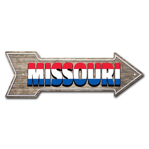 Signmission Missouri Arrow Sign Funny Home Decor 24in Wide - P-ARROW8-999738