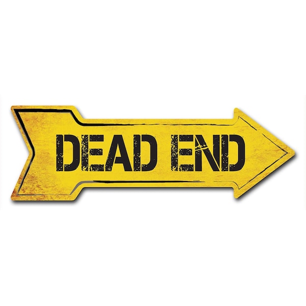 Signmission Dead End Arrow Decal Funny Home Decor 18in Wide - D-A-999895