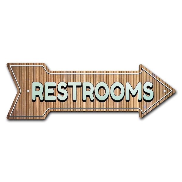 Signmission Restrooms Arrow Sign Funny Home Decor 18in Wide - P-ARROW-999642