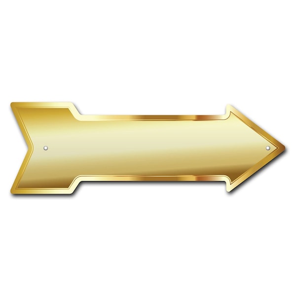 Signmission Gold Arrow Sign Funny Home Decor 18in Wide - P-ARROW-999842