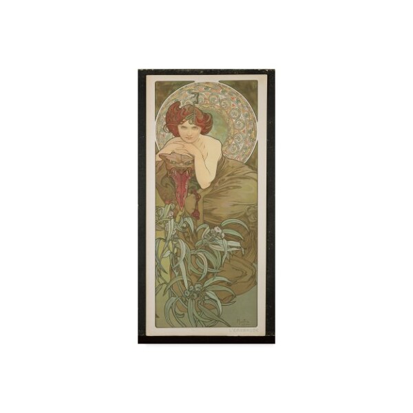 Trademark Fine Art Alphonse Marie Mucha 'The Precious Stones: Emerald, 1900' Canvas Art, 12x24 - BL02308-C1224GG