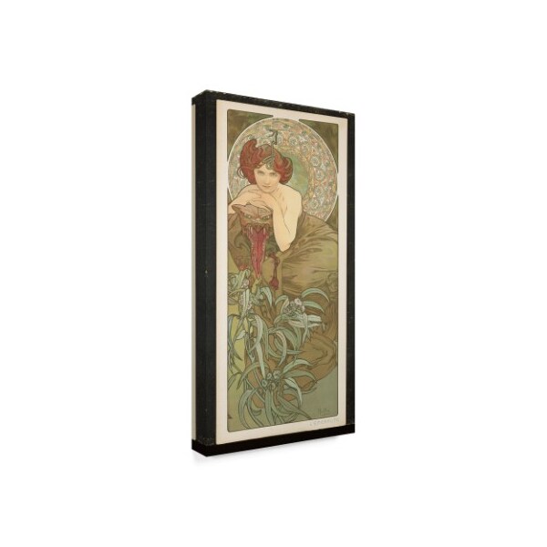 Trademark Fine Art Alphonse Marie Mucha 'The Precious Stones: Emerald, 1900' Canvas Art, 12x24 - BL02308-C1224GG
