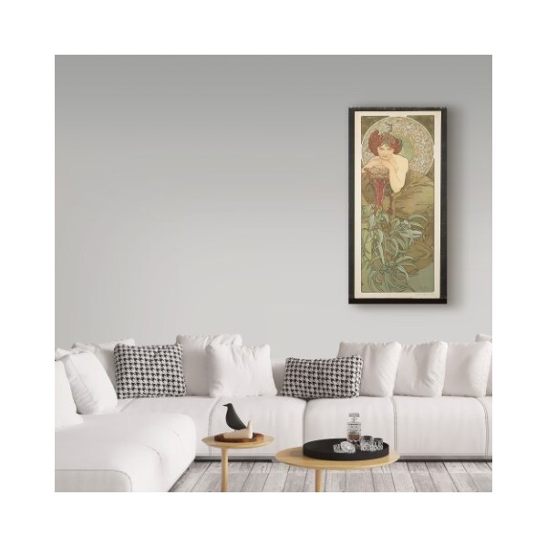 Trademark Fine Art Alphonse Marie Mucha 'The Precious Stones: Emerald, 1900' Canvas Art, 12x24 - BL02308-C1224GG