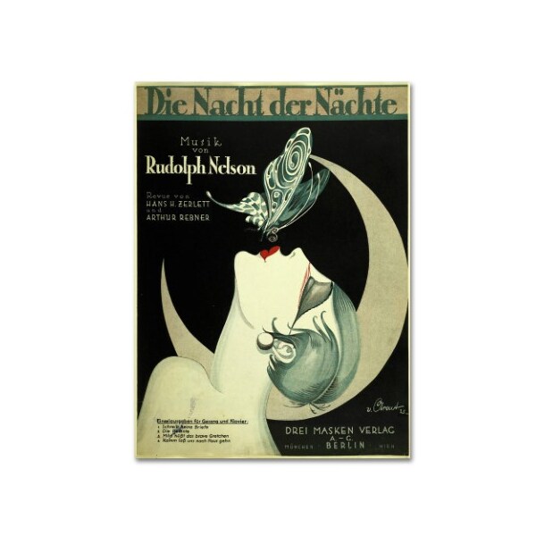 Trademark Fine Art Vintage Apple Collection 'Art Deco Music Sheet' Canvas Art, 14x19 - ALI10173-C1419GG