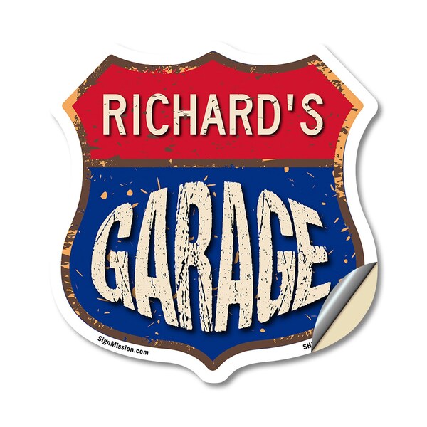 Signmission Richard's Garage, 18 Inch X 18 Inch, Vinyl Decal - SHI-D-18-383-RICHARD