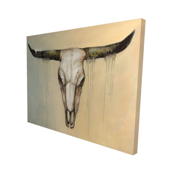 Begin Home Decor 16 x 20 in. Bull Skull-Print on Canvas - 2080-1620-AN260