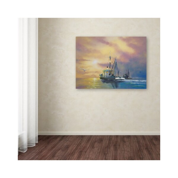 Trademark Fine Art Geno Peoples 'Work On The Water' Canvas Art, 35x47 - ALI19569-C3547GG